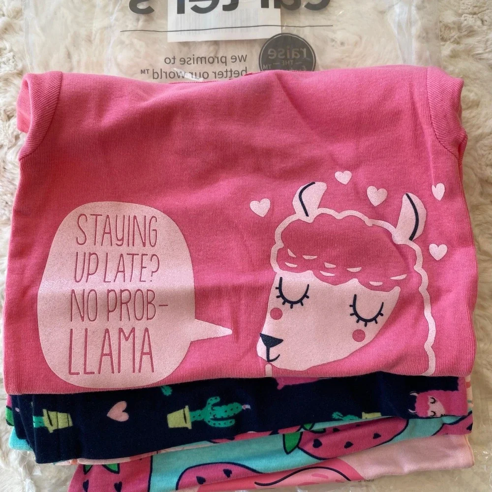 Simple Joys by‎ Carter's Girls 6-Piece Snug Fit Cotton Pajama Set Size 2T Lounge